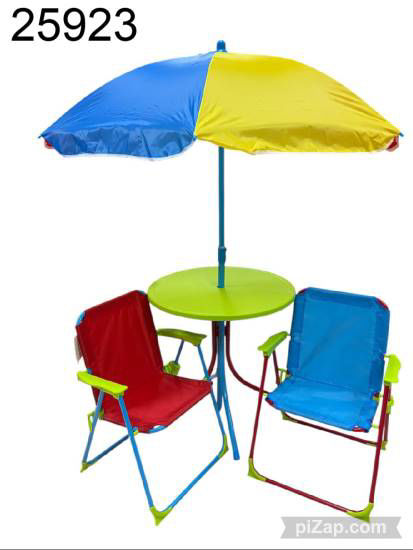 Imagen de SET DE SILLA REPOSERA X2 + MESA Y SOMBRILLA MULTICOLOR 3.26